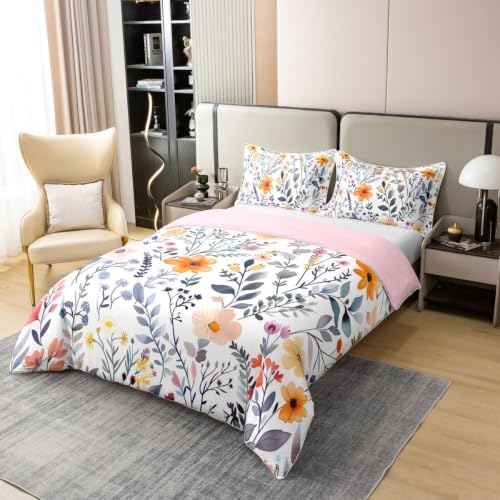 Feelyou Wildflower Cotton Duvet Cover Queen Size