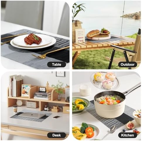 Placemats Set of 8,Non-Slip PVC Weave Table Mats Easy to Clean,Heat
