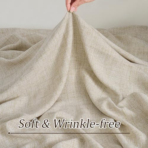 Beige Sheer Curtains 120 Inches Long with Pinch Pleat,Back Tab Pleated