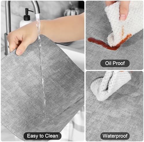 Faux Leather Placemats Set of 6 (Light Grey)