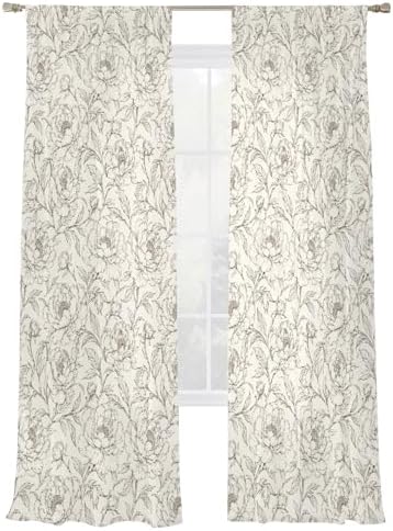 Minimalist Ivory Sheer Curtains 52" W x 108" L (Pack of 2) Light