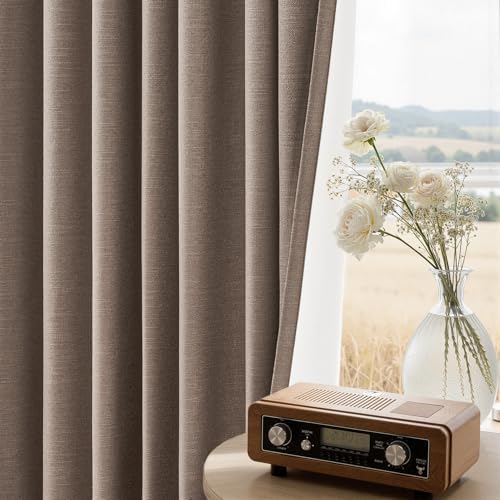 Topfinel 72 Inch Blackout Curtains for Bedroom Heat Blocking Linen