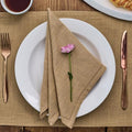 Hemstitch Cloth Napkins 100% Cotton – Sand Brown Dinner Napkins Set of