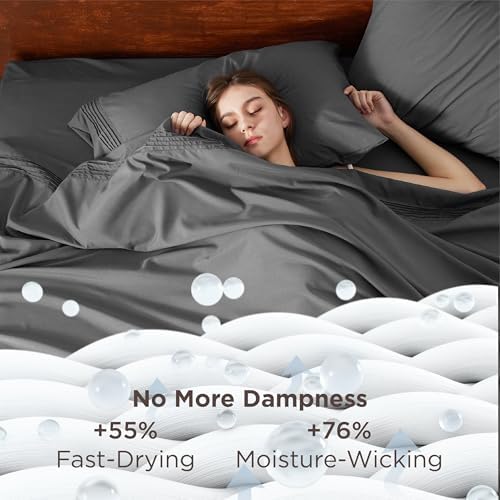Bedsure Twin XL Sheets Dorm Bedding, GentleSoft Breathable Extra Long