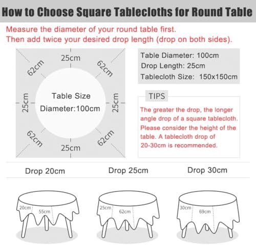 Beydodo Dining Room Table Cloth Square 70x70, Braided Pattern with