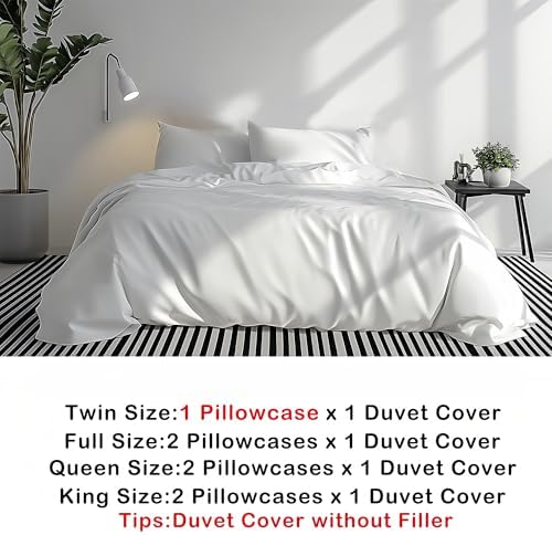 Manfei 100% Cotton Geometric Abstract Duvet Cover,Modern Vertical