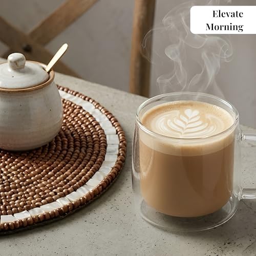 Round Woven Placemats Set of 2 13 Inch Ivory Natural Handmade Table