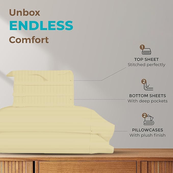 Split King Sheets for Adjustable Beds 5-Piece Split King Sheet Set