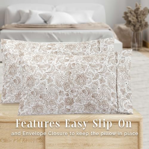 Elegant Comfort Ultra Soft Set of 2 Floral Print Pillowcases - 1500