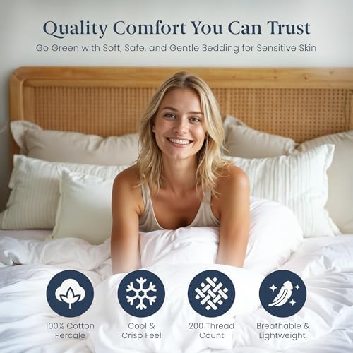 Ella Jayne Duvet Cover Queen Size (3 Pieces), 100% Cotton Percale