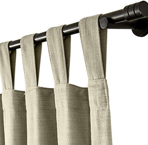 ChadMade Linen Blend Texture Tab Top Room Darkening Curtain for Living