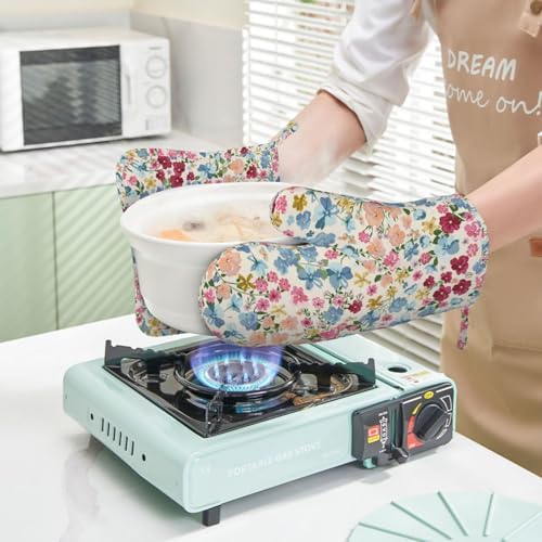Wild Flowers Floral Meadow Oven Mitts and Pot Holders Set of 4