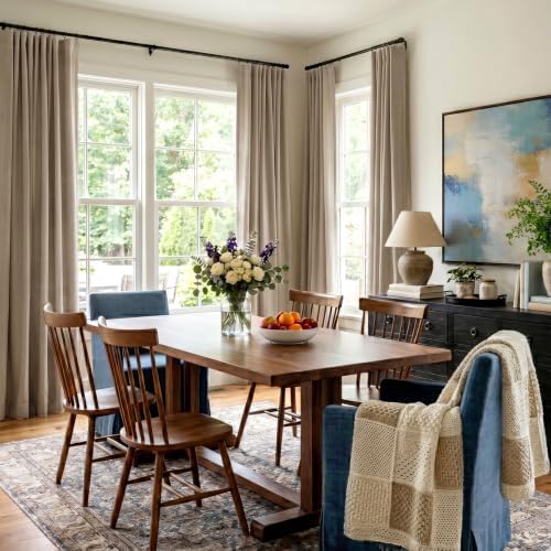 INOVADAY 100% Blackout Curtains for Bedroom Black Out Curtains 96 Inch