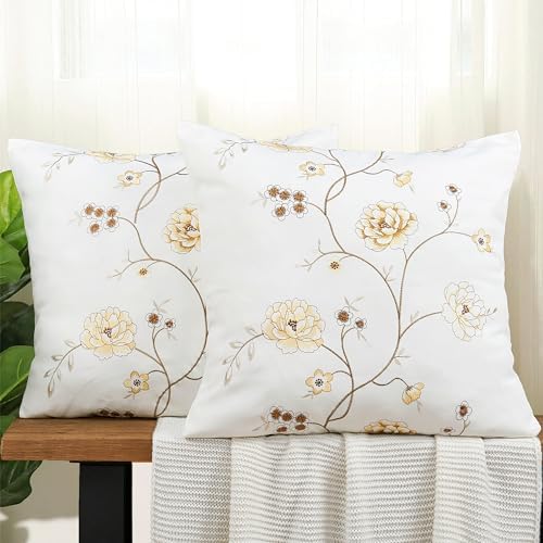 Home Soft Things Embroidered Canvas Decorative Throw Pillow Covers