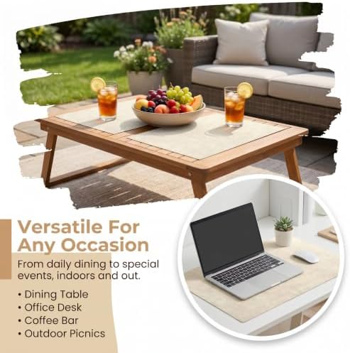 Faux Leather Placemats Set of 6, 12 X 17 Inch - Vinyl Heat Resistant