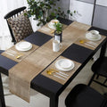 Brown Table Runner and Placemats Set of 6 Solid Color Solid Brown