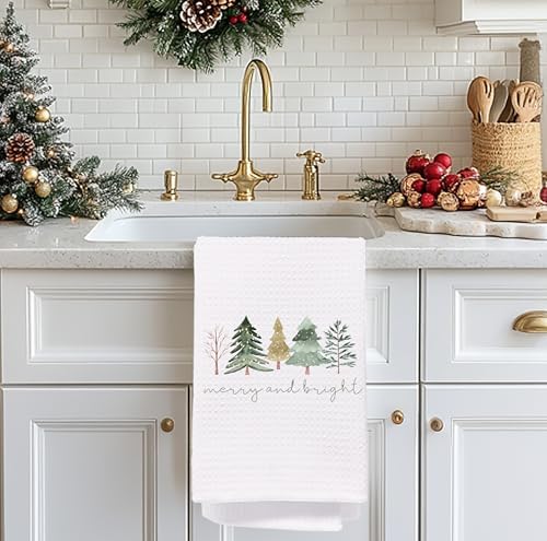 Christmas Tree Kitchen Towels - Neutral Christmas Hand Towels