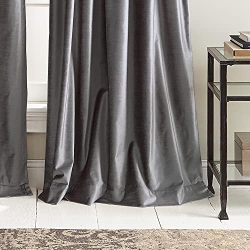 DKNY Curtains Modern Knotted Velvet Lined Curtain Panel Pair, 108"