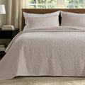 GOONE 100% Cotton Quilt King Size Bedding Quilt Sets 108x98 in, Light
