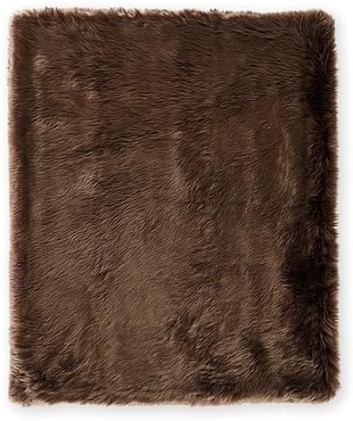 Signature Design by Ashley Luxury Brown Faux Fur Throw Blanket, 50x60