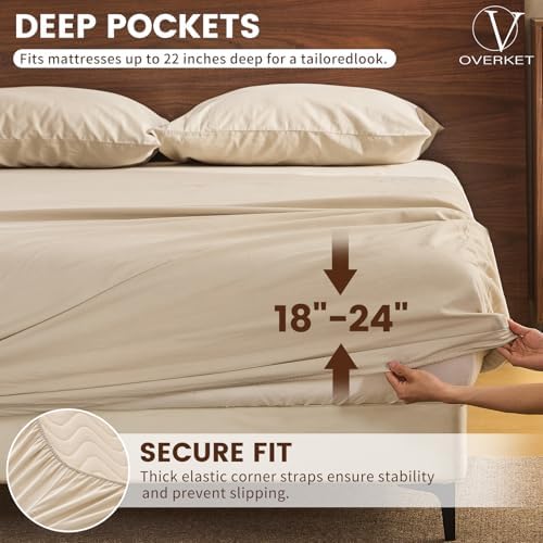 100% Linen Sheet Set King Size Extra Deep Pocket Fits 18-24 Inch