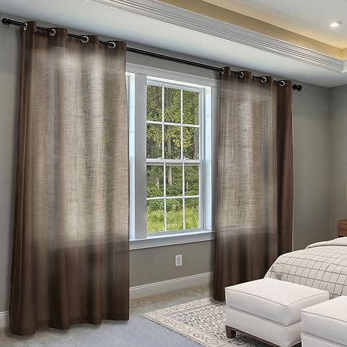 Frelement Grommet Curtains Drapes Linen Curtains Drapery Panel Light