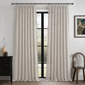 Grayish Brown Thick Burlap Semi Sheer Curtains 96 Inches Long for