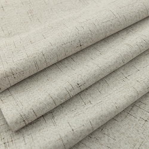 KOUFALL Neutral Greige Curtains Black Out 63 Inch Long,Back Tab Linen
