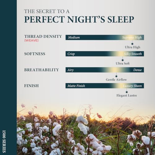 100% Egyptian Cotton Bedding Queen Size - Luxury High Thread Count