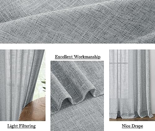 Central Park Pinch Pleated Semi Sheer Curtain Panel, 40"x95"x2