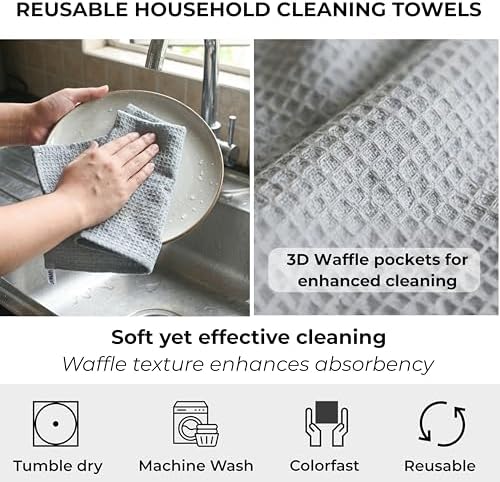 Light Gray Cotton Cleaning Rags For Housekeeping - Trapos Paños De