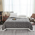 LEVINIS Boho Sherpa Throw Blanket 60'' × 80'', Dark Grey