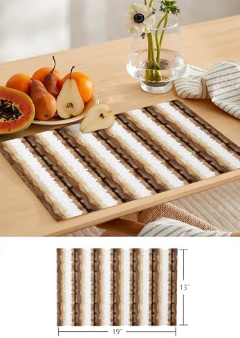 Abstract Stripes Table Runner and Placemats Set of 6 Dreamy Vertical