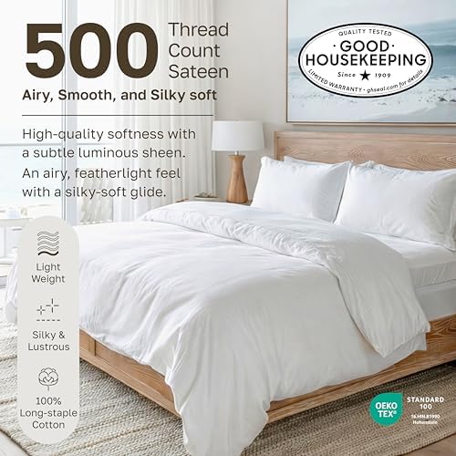California Design Den 100% Cotton Sateen Twin Bed Sheet Set, 3 Pcs