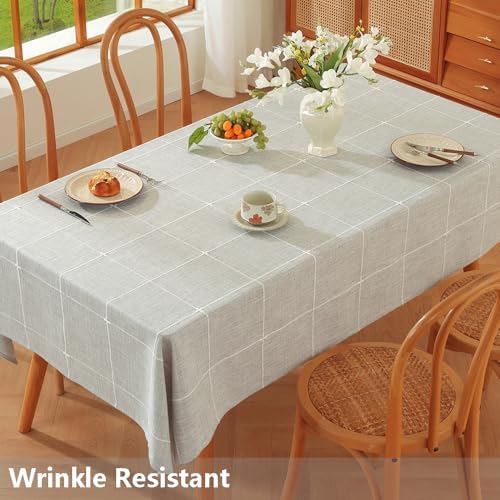 TruDelve Grey Square Tablecloth 70 x 70 Inch Farmhouse Outdoor Table