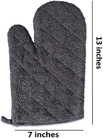 DII Basic Terry Collection 100% Cotton Quilted, Oven Mitt, Mineral