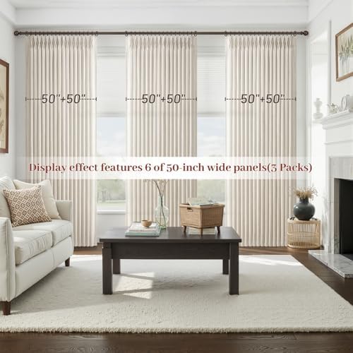 Birch Extra Long 120 Inch High Ceiling Curtains for Sliding Glass
