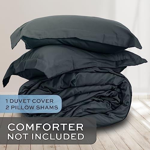 White Classic Grey Duvet Cover King Size, Microfiber Duvet Cover with