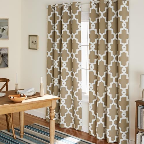 TOWN & COUNTRY EVERYDAY Ironwork Geo Trellis Sateen Indoor Curtains