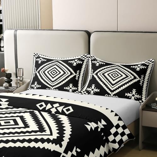 Feelyou Tribal Geometric Duvet Cover 100% Cotton King Size Boys Girls
