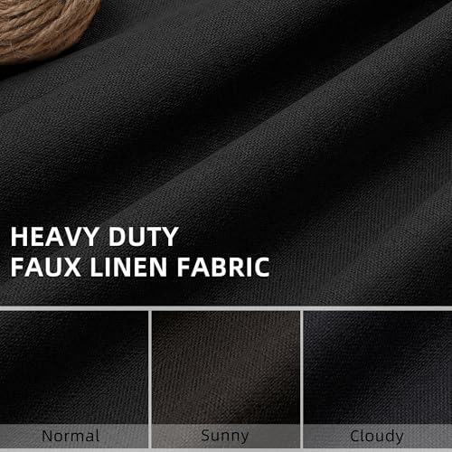 ChrisDowa Black Blackout Curtains 120 Inches Long 2 Panels for Bedroom