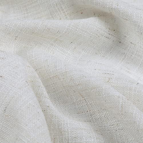 ChadMade Faux Linen Grommet Curtain 63 Inches Long Drape with Blackout