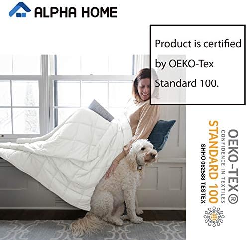ALPHA HOME Weighted Blanket 15 lbs, 60"x80" Heavy Blanket for Adults