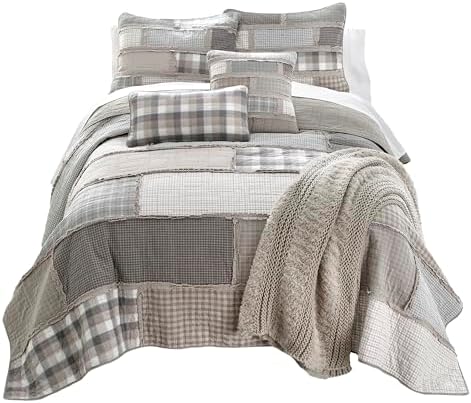Donna Sharp Smoky Cobblestone Cotton Queen Quilt Set, 90" x 90"