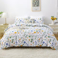 Mooreeke Duvet Cover Queen Size, 3 Piece Dandelion Floral Duvet Cover