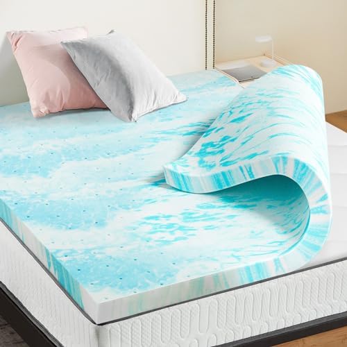 OLIXIS 3 Inch Queen Cooling Gel Infused Memory Foam Mattress Topper