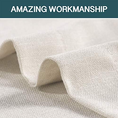 FantasDecor Linen Sheer Curtains 63 inch Length 2 Panels Set Light