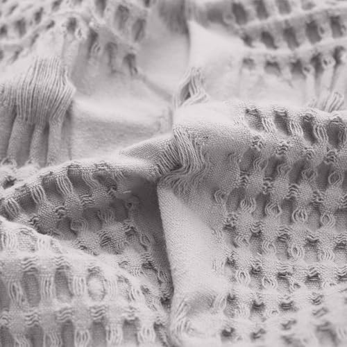Waffle Weave Honeycomb Cotton Blanket, Comfy Blanket for Bedroom