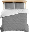3 Pieces Bedding Set Queen Size, Grey Abstract Art Soft Duvet Covers