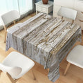 70x70inches Retro Wooden Square Tablecloth Rustic Vintage Grey Wood